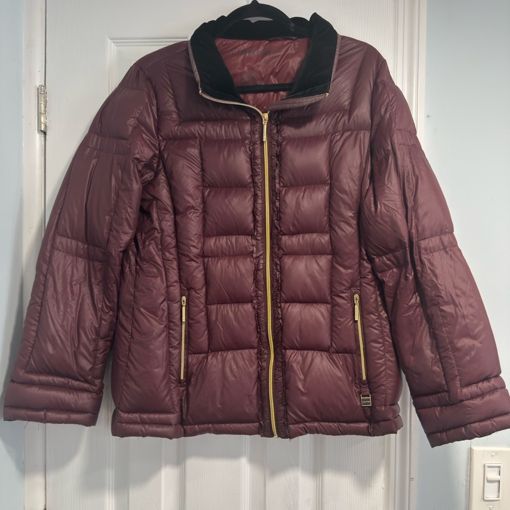 Calvin Klein Maroon Quilted Utility Jacket